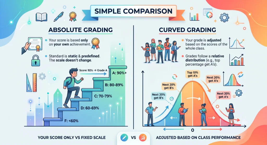 absolute grading vs curved grading comparison