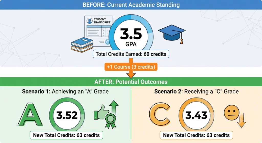 how much one course affects GPA example
