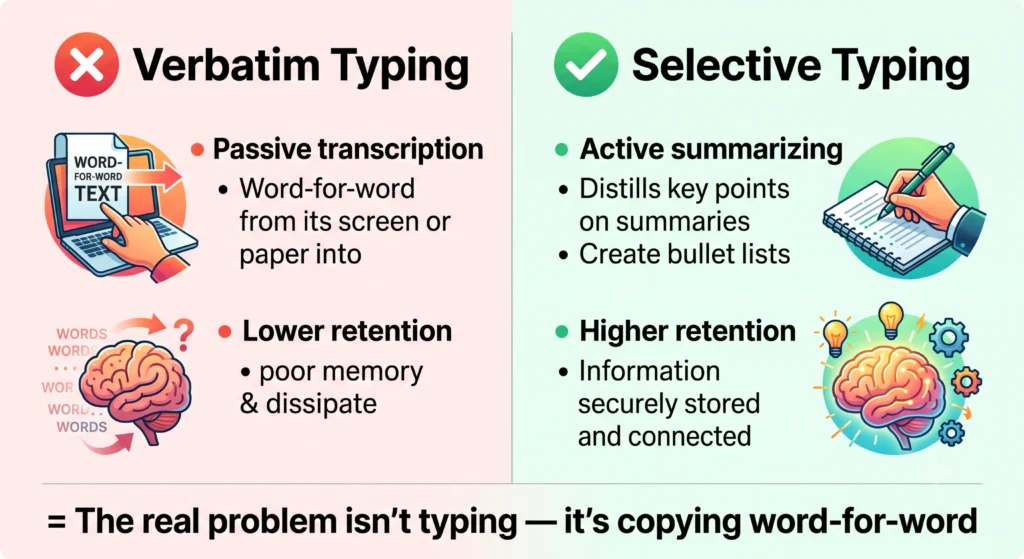 typing vs handwriting notes research comparison