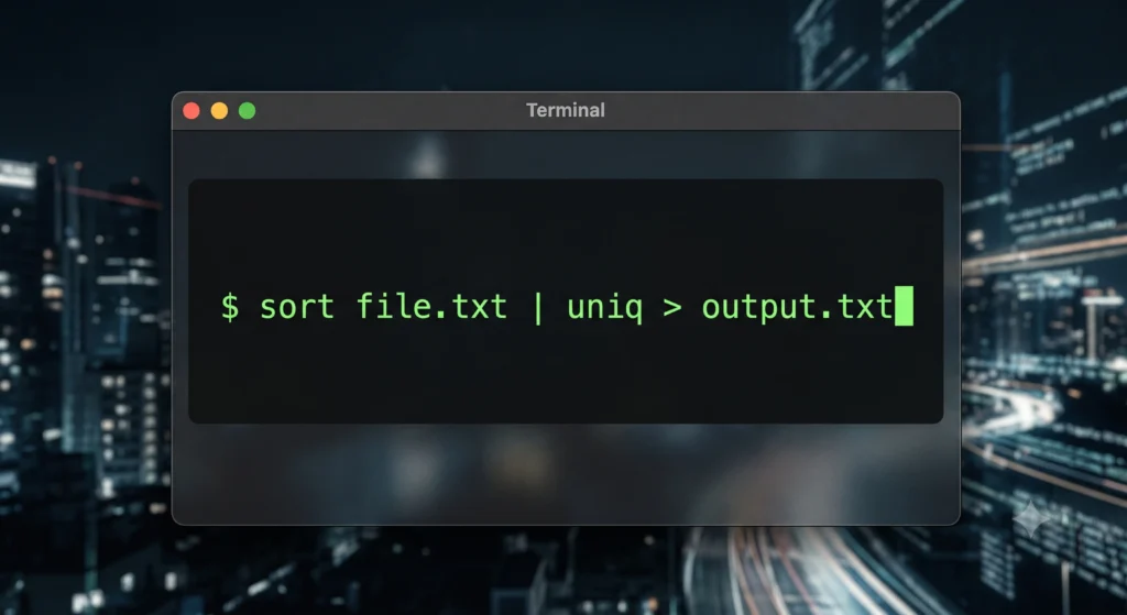 sort uniq command line remove duplicates