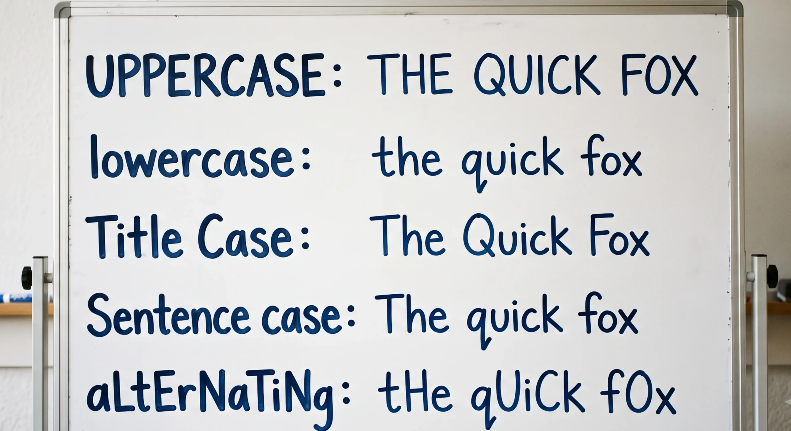5 text case types comparison examples