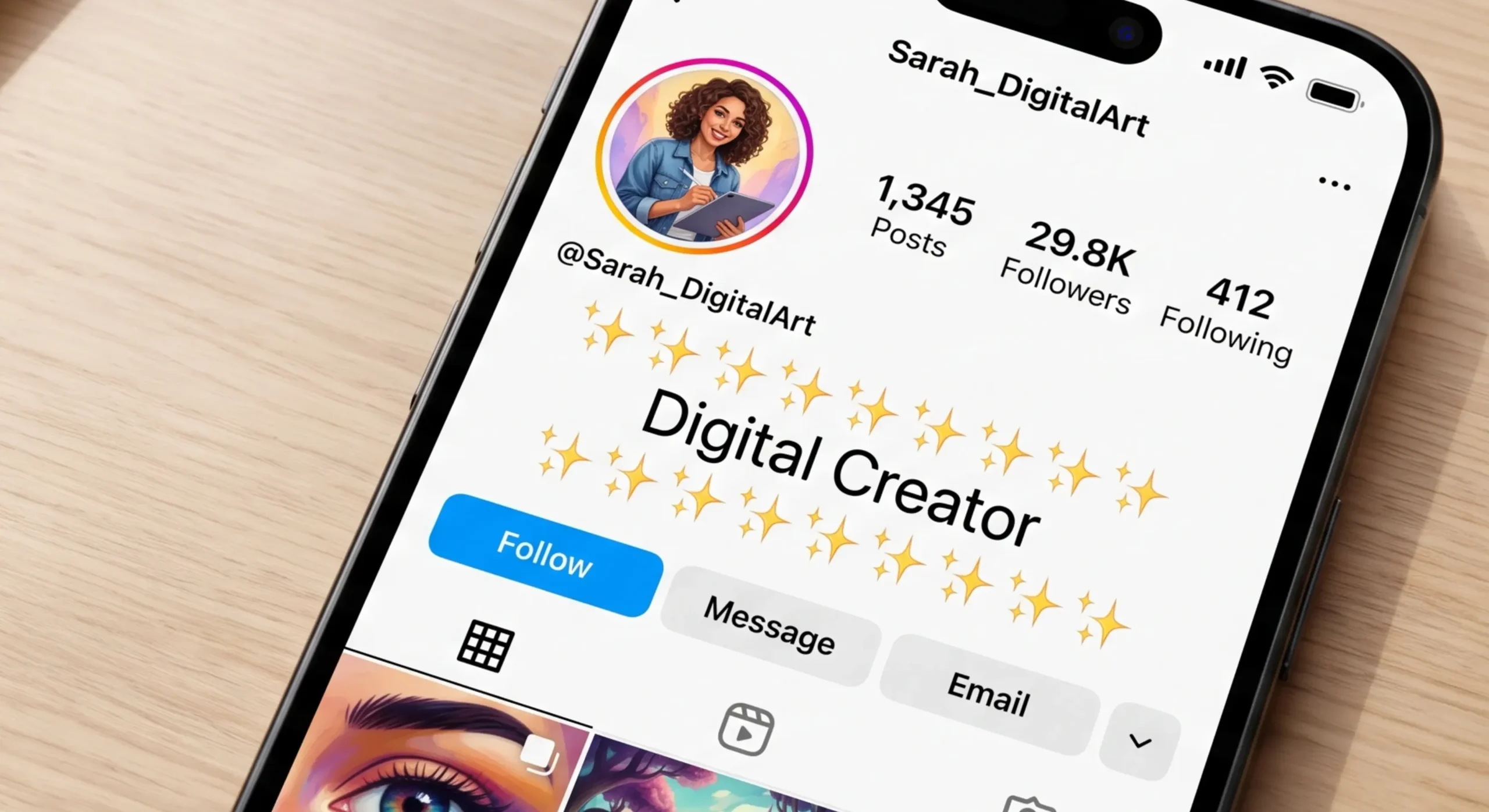 text repetition social media bio decoration example
