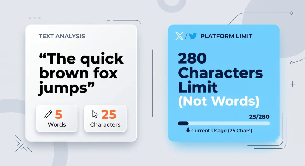 word count vs character count difference explained