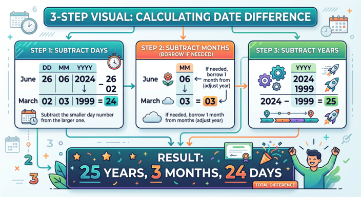 manual age calculation steps example