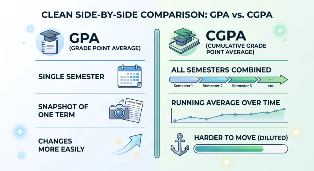CGPA vs GPA difference comparison