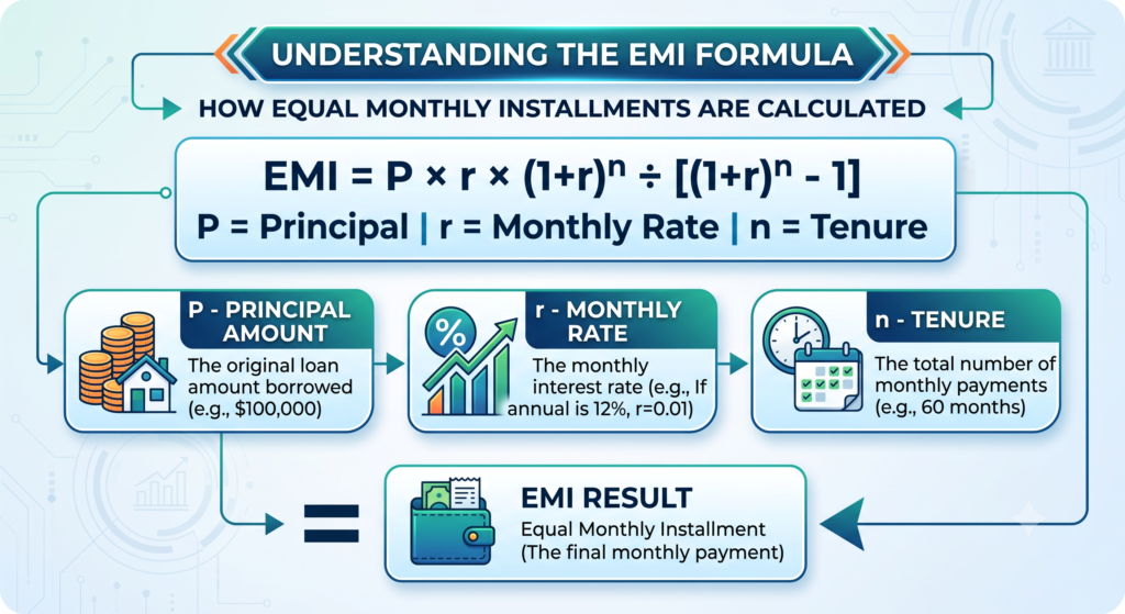 EMI formula calculation explained
