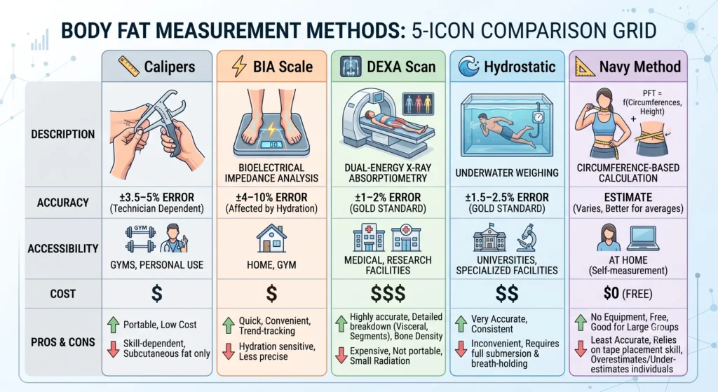body fat measurement methods comparison