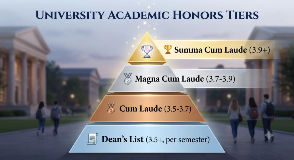 academic honors tiers pyramid cum laude