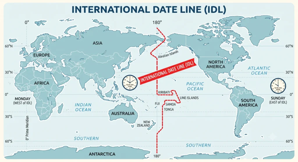 international date line map Pacific Ocean