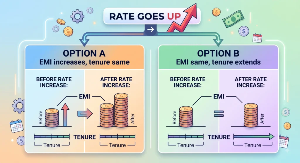 how lenders adjust EMI or tenure floating rate
